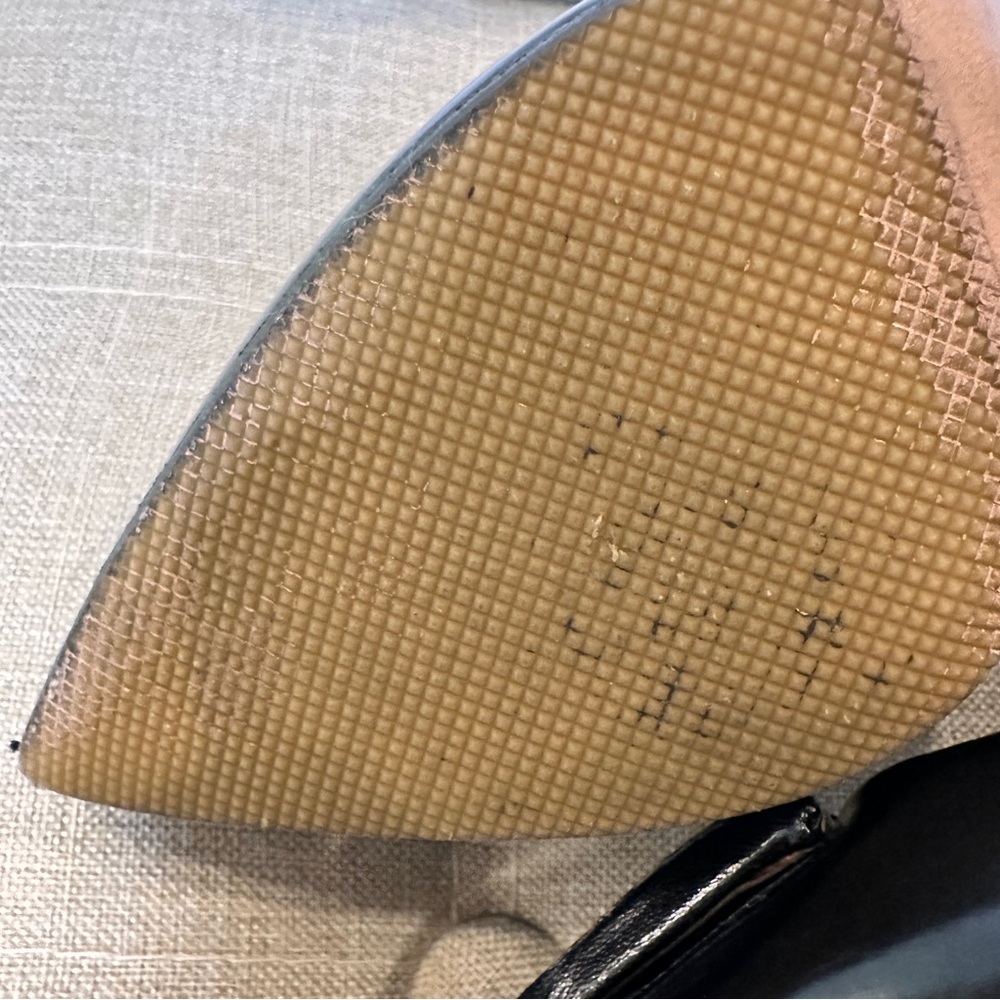 Prada Calzature Donna Vintage 2008 Heels Black Leather Snakeskin 37.5/ 7 US - Picture 15 of 16